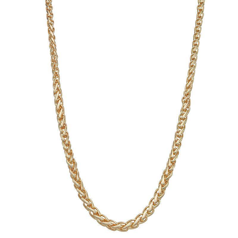 Nine West Gold Tone 18-in. Wheat Chain Collar Necklace, Womens Product Image