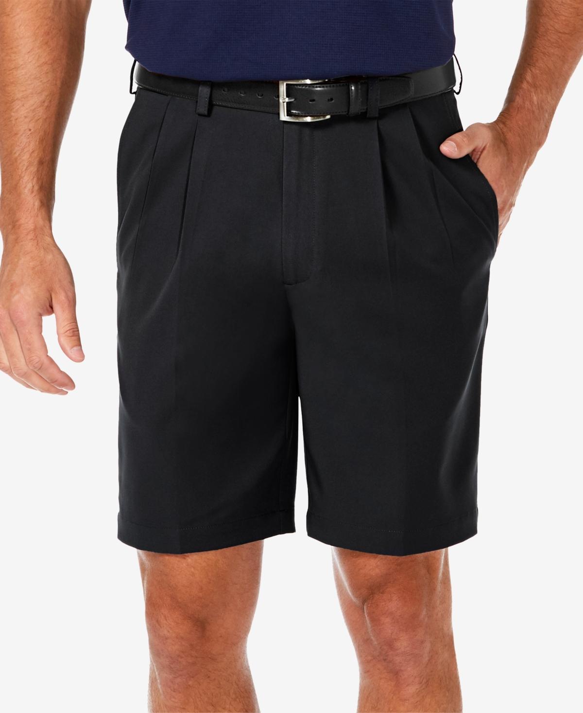 Haggar Mens Cool 18 Pro Classic-Fit Stretch Pleated 9.5 Shorts Product Image