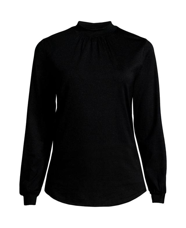 Womens Lands End Gathered Mockneck Top Product Image