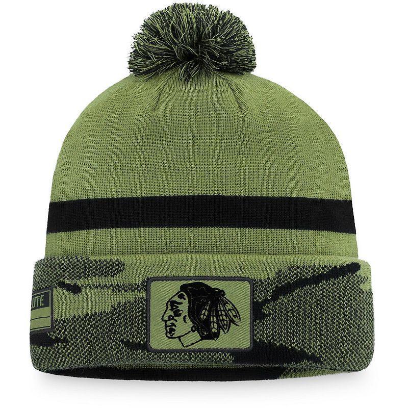 Mens Fanatics Branded Camo San Jose Sharks Military Appreciation Cuffed Knit Hat with Pom Product Image