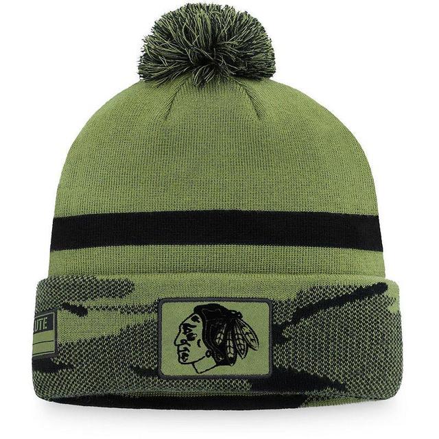 Mens Fanatics Branded Camo San Jose Sharks Military Appreciation Cuffed Knit Hat with Pom Product Image