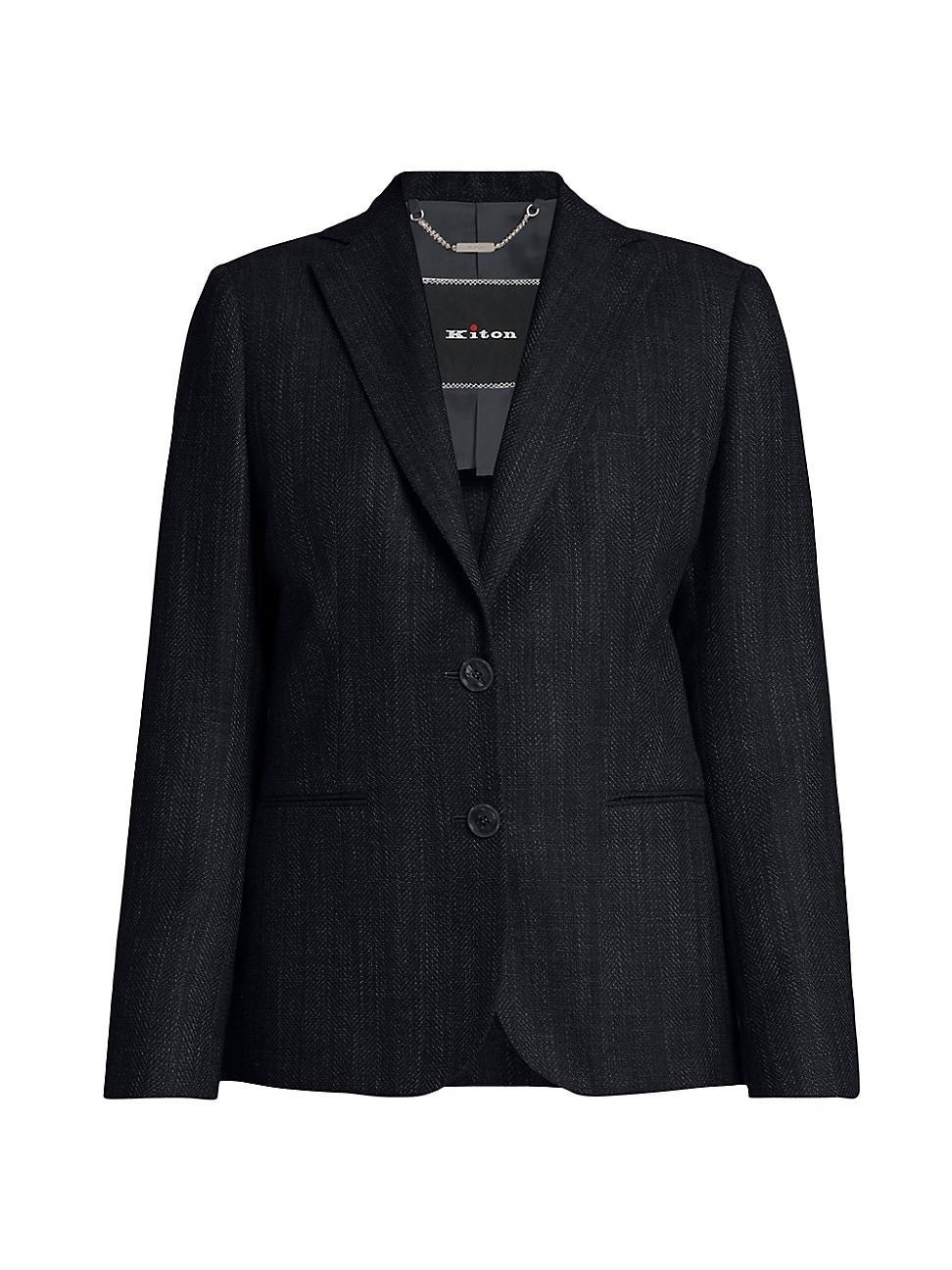 Womens Wool Single-Breasted Blazer Product Image