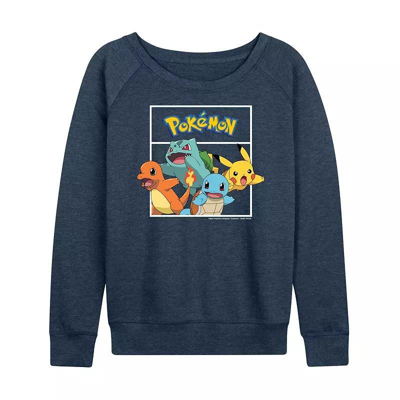 Womens Pokemon Team Pokemon Slouchy Graphic Sweatshirt Grey Indigo Product Image