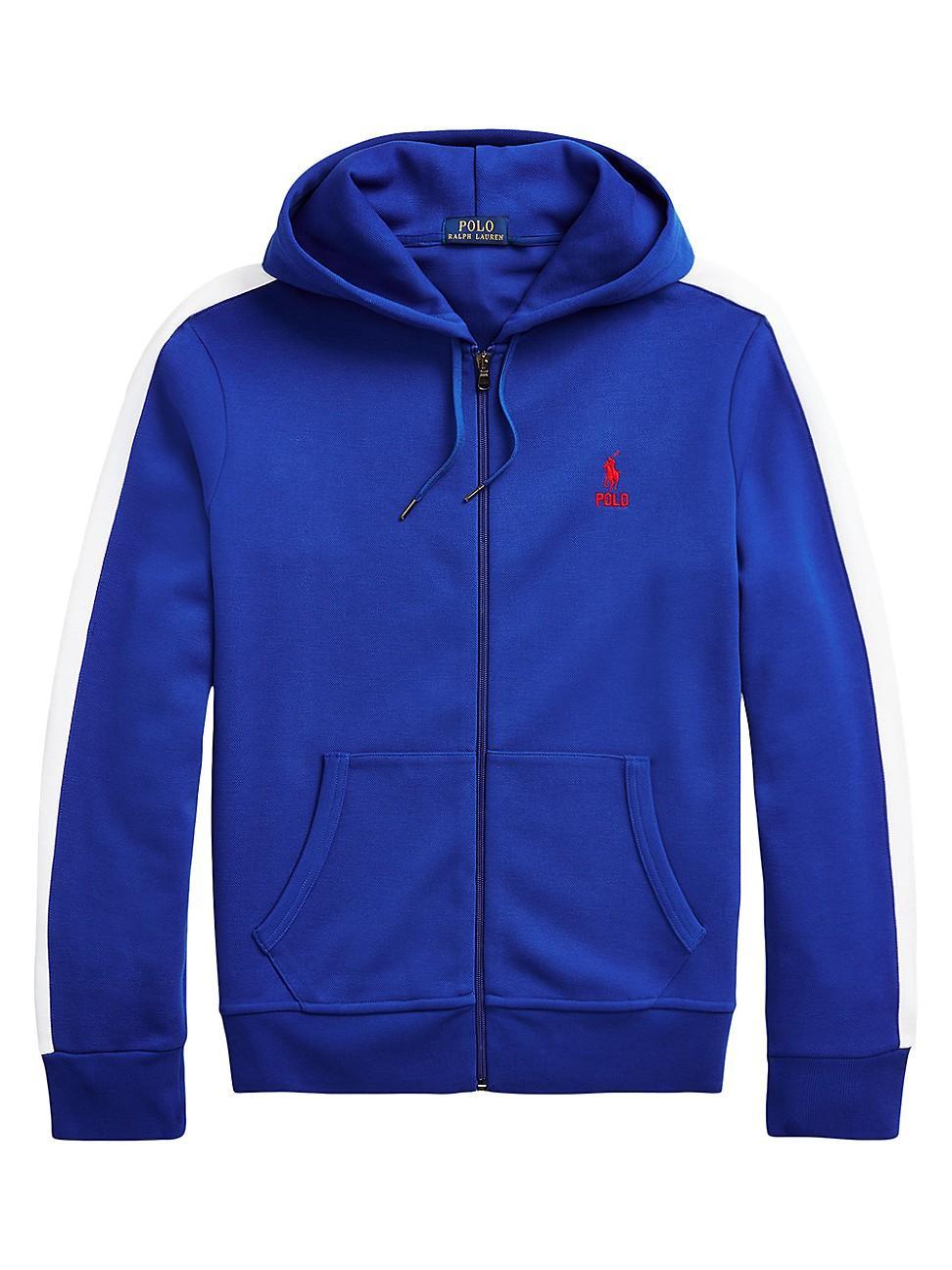 Polo Ralph Lauren Double-Knit Mesh Full-Zip Hoodie (Sapphire Star ) Men's Sweatshirt Product Image