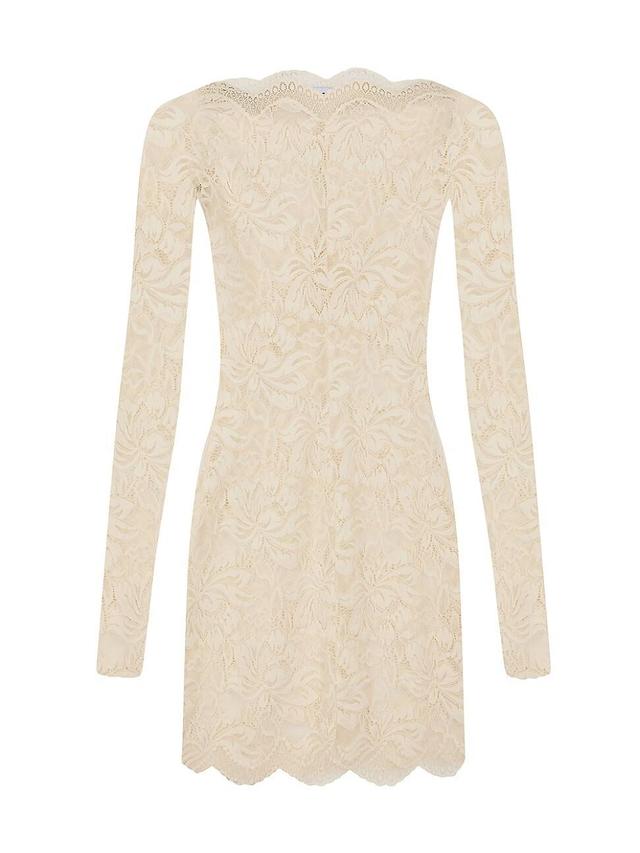 Womens Lace Boatneck Minidress Product Image