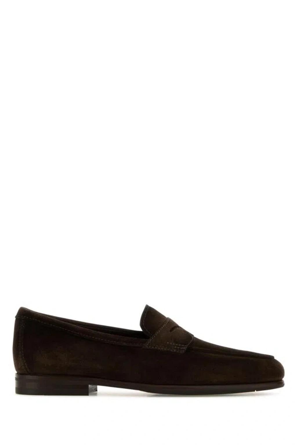 SANTONI Dark Brown Carlos Loafers Product Image