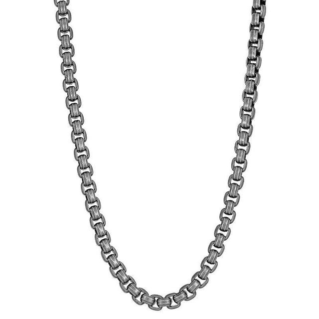 Mens LYNX Stainless Steel Round Box Chain Necklace Product Image