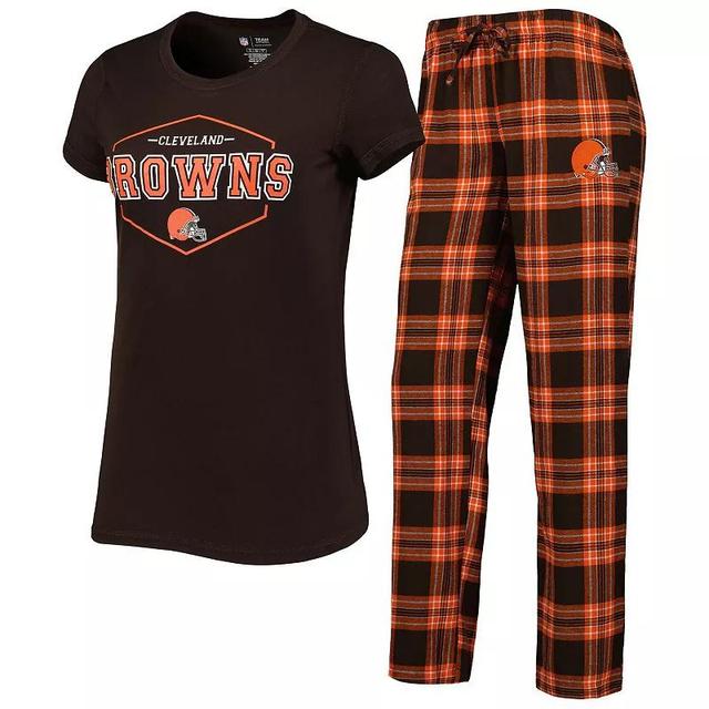 Womens Concepts Sport /Orange Cleveland s Badge T-Shirt & Pants Sleep Set Product Image