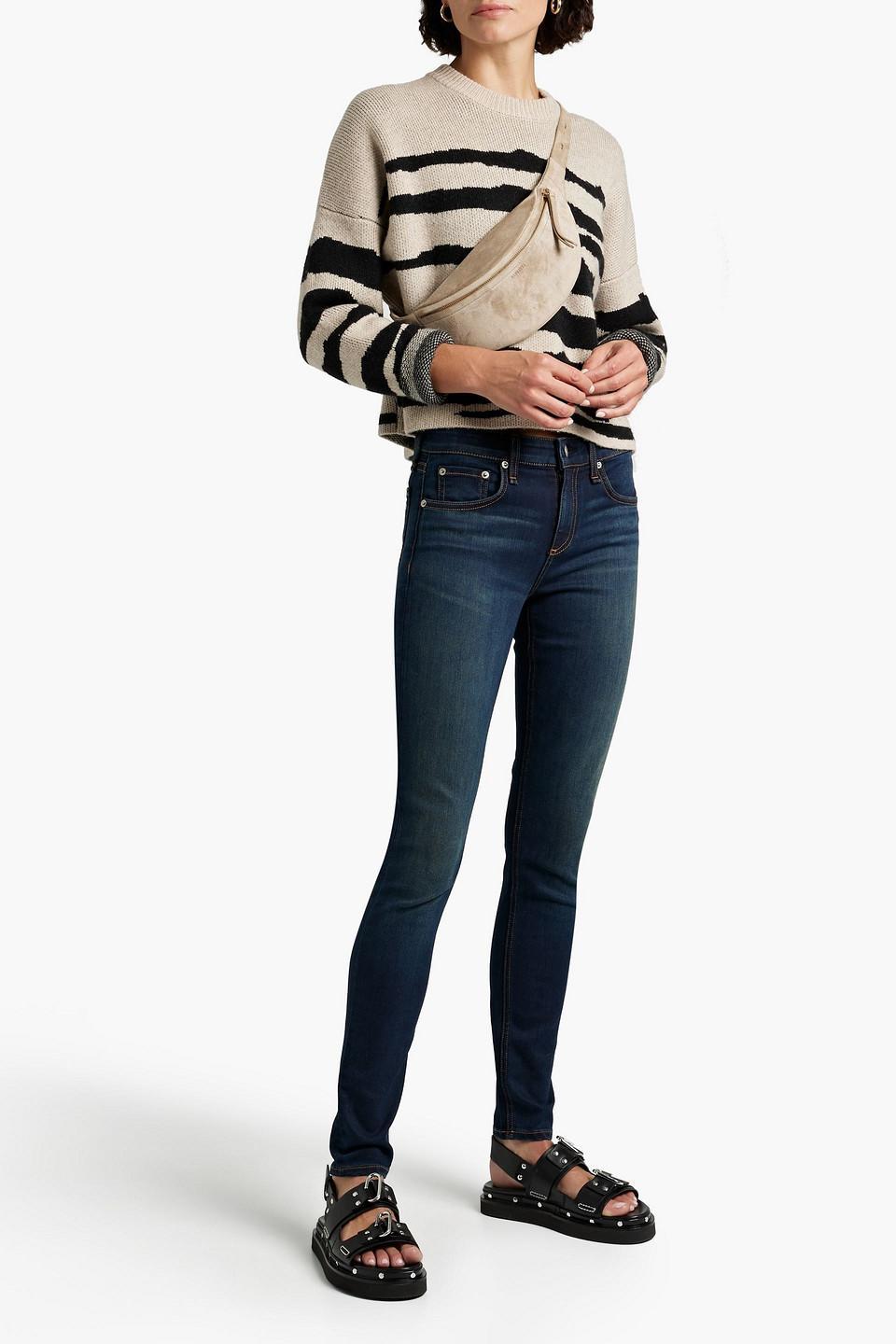 Cate Mid-rise Skinny Jeans In Blue Product Image