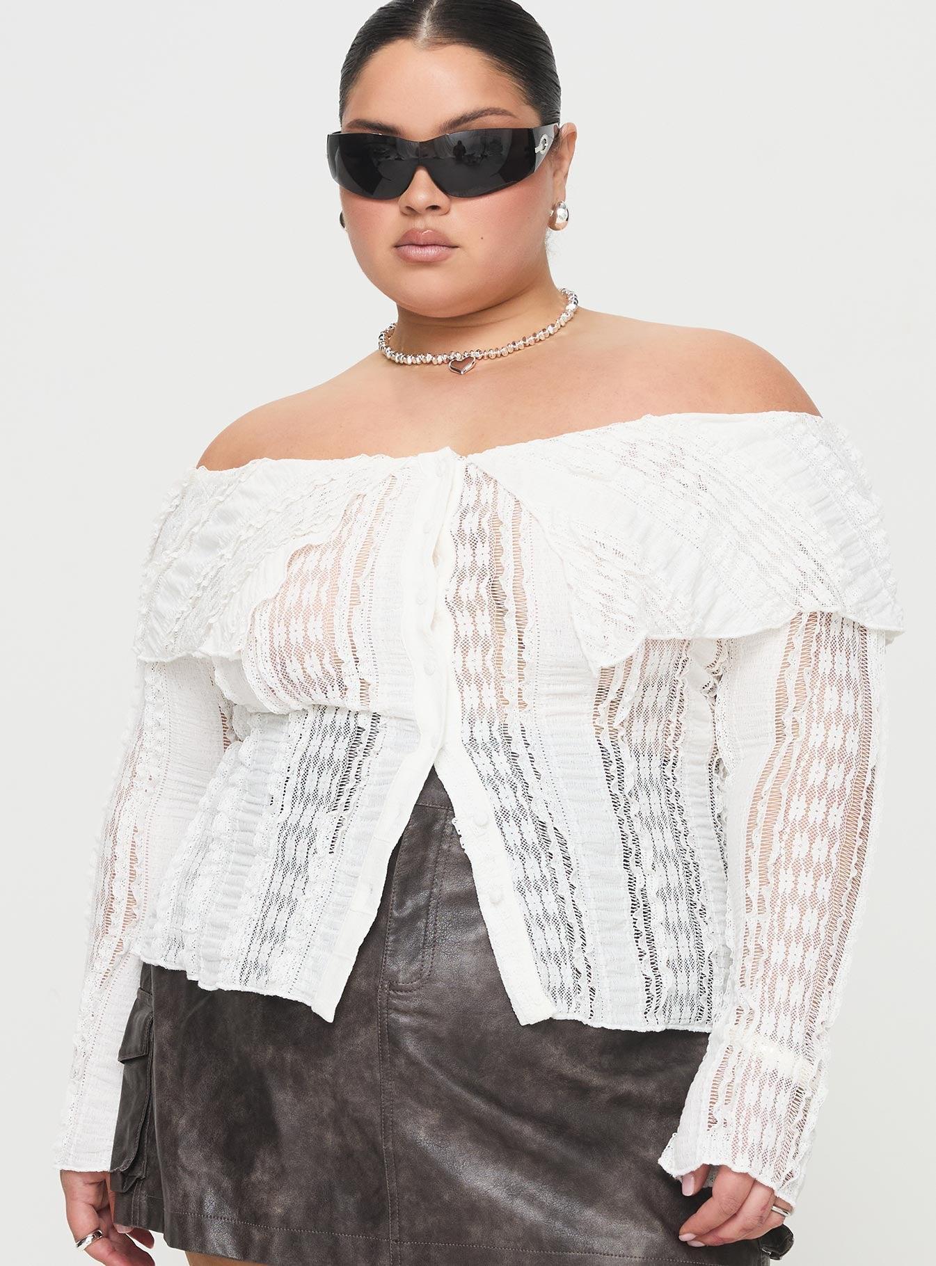 Lisbeth Off The Shoulder Top White Curve Product Image