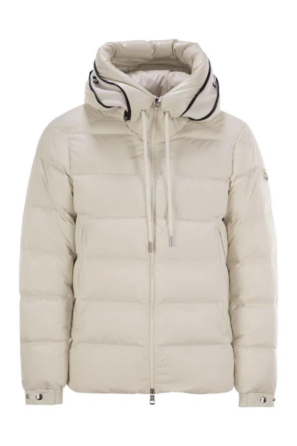 MONCLER Cardere - Hooded Down Jacket In Beige Product Image