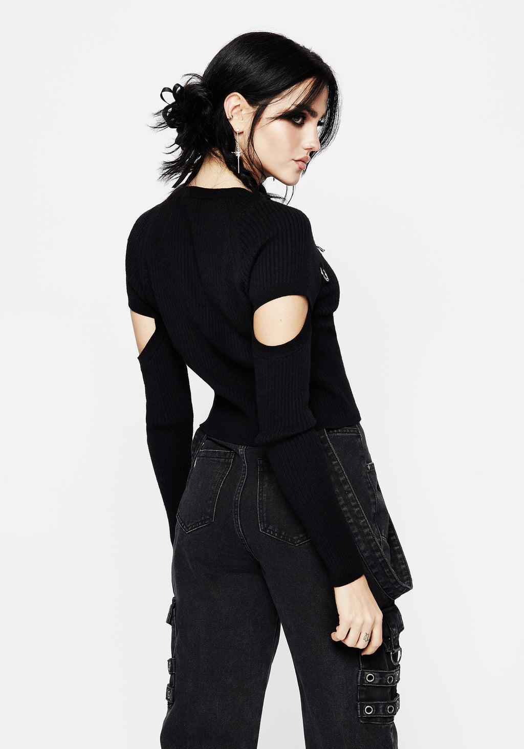 Captive Hardware Cut Out Rib Sweater Product Image