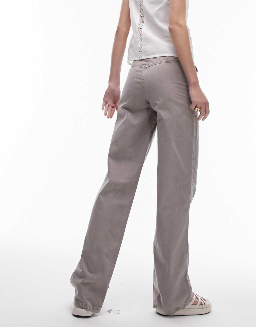 Topshop Tall low rise washed straight leg pants Product Image