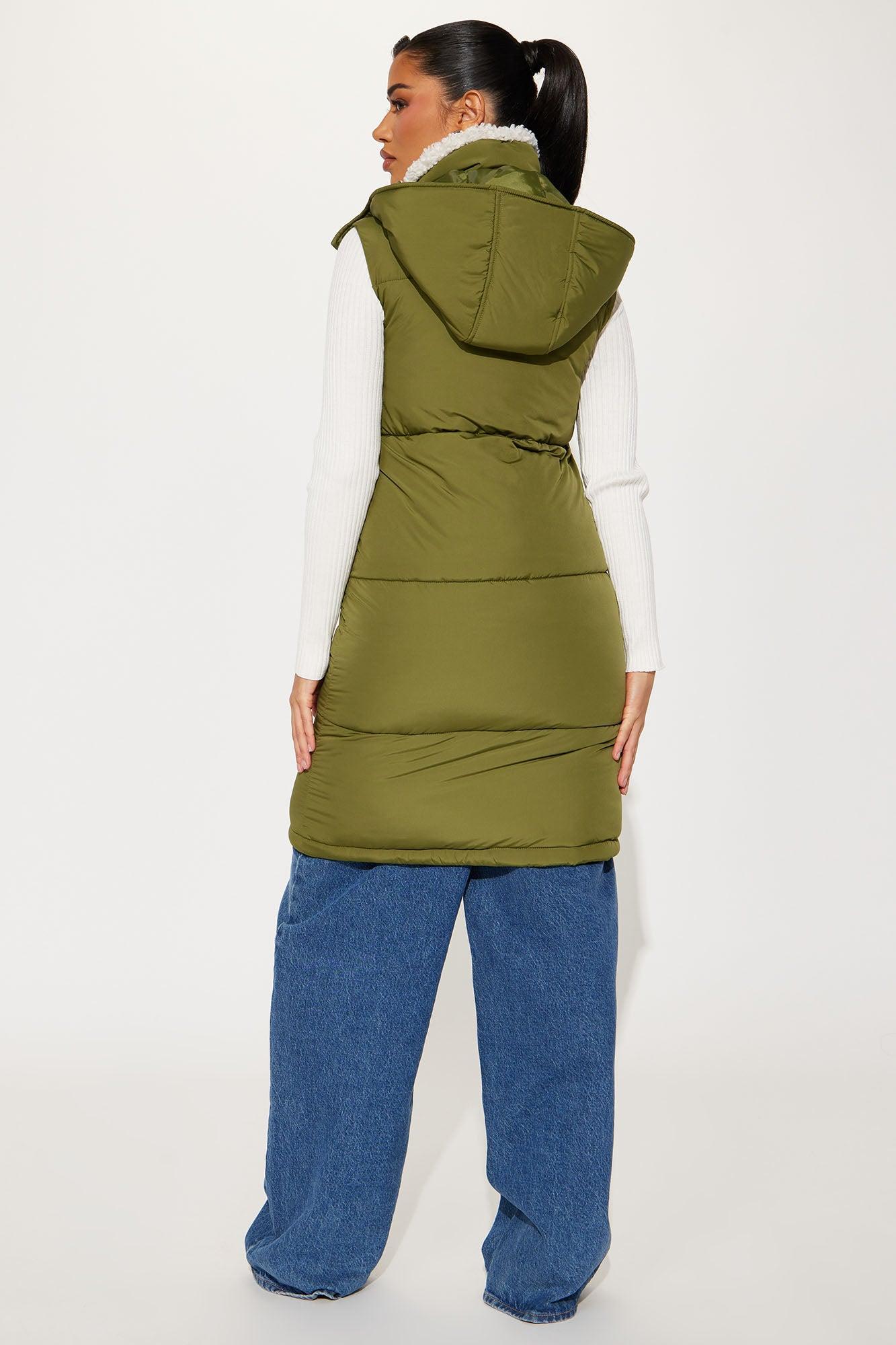 Leslie Puffer Vest - Olive Product Image