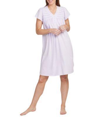 Miss Elaine Womens Ruched Short-Sleeve Nightgown Product Image