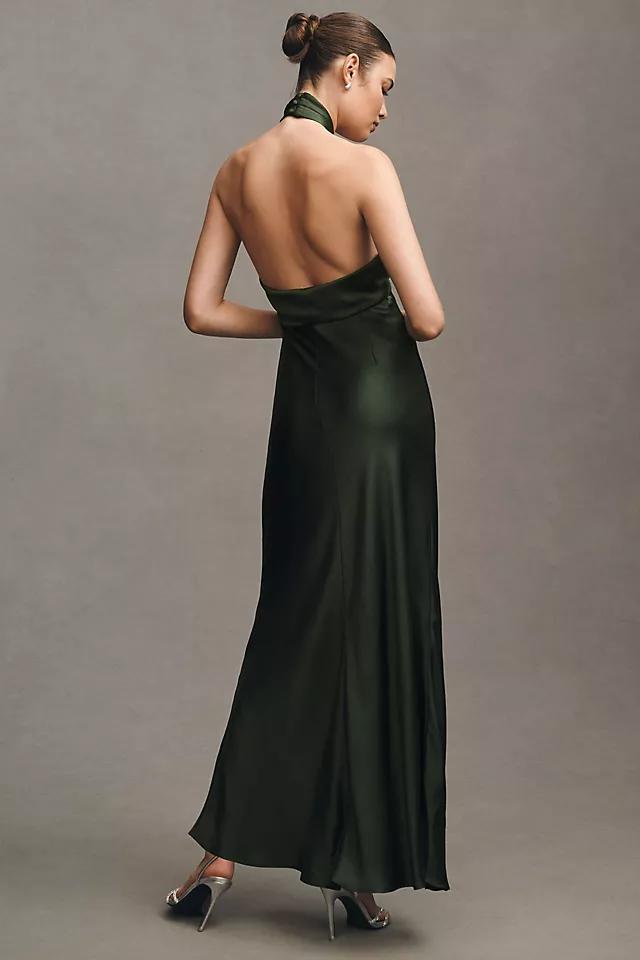 BHLDN Selma Halter-Neck Satin Maxi Dress Product Image