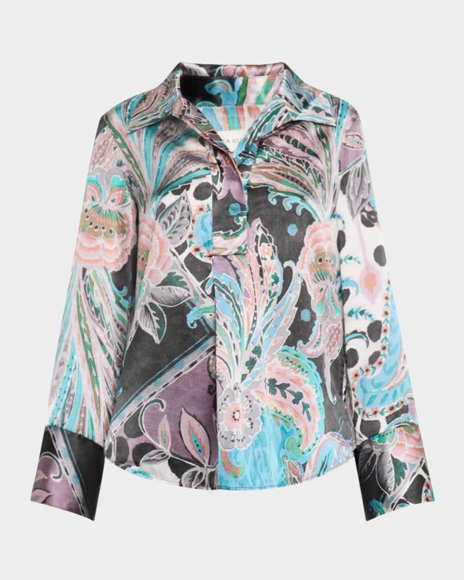 Janetdea Paisley Silk-Blend Blouse Product Image