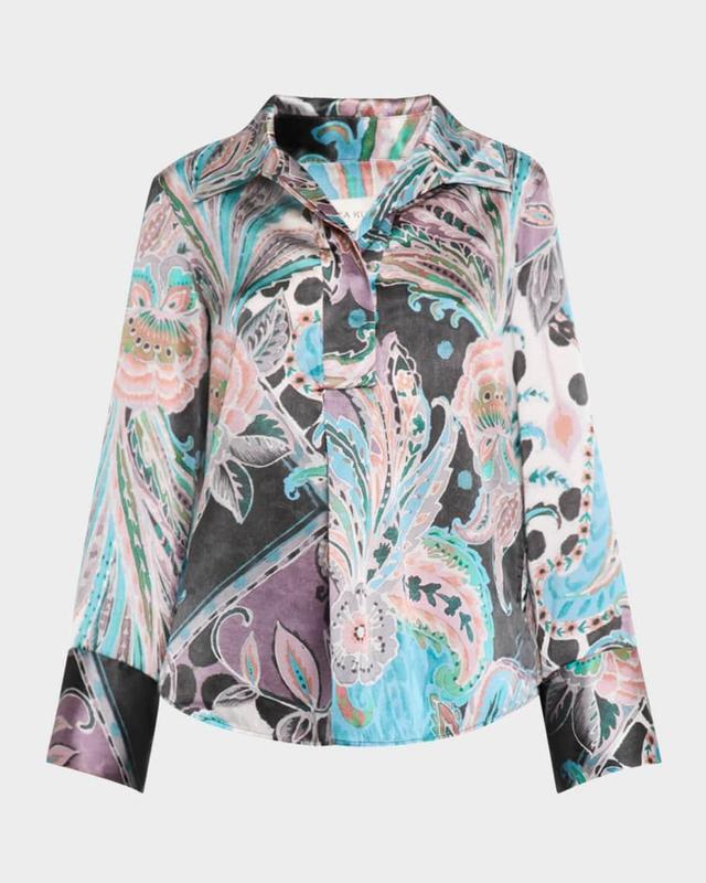 Janetdea Paisley Silk-Blend Blouse Product Image