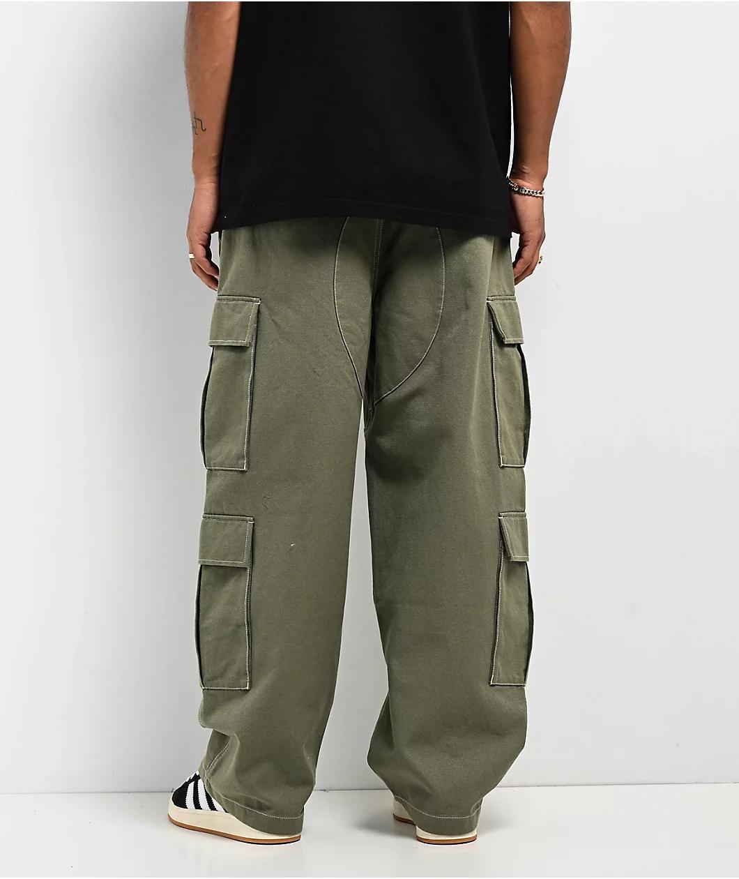 Empyre Canvas Deep Lichen Ultra Loose Double Cargo Pants Product Image