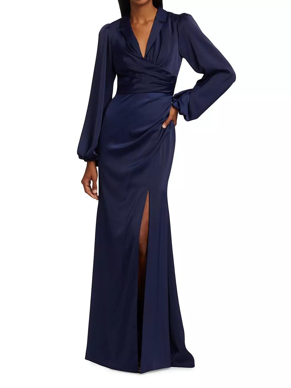 Kali Wrapped Satin Gown Product Image