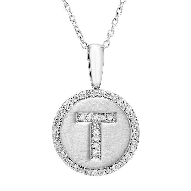 Its Personal Sterling Silver & Diamond Accent Initial Pendant Necklace, Womens Product Image