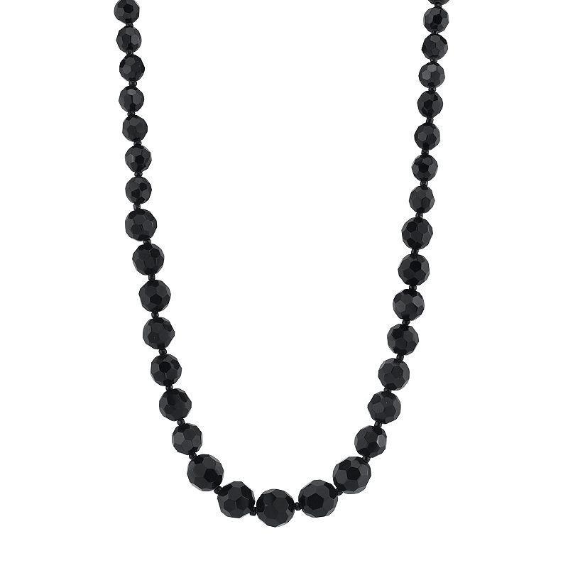 1928 Black Bead Necklace, Women's, Size: 15 - Size: 15 product image