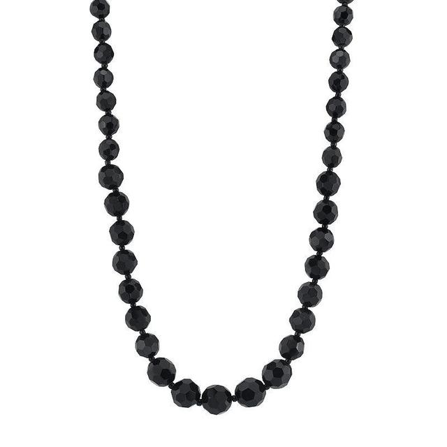 1928 Black Bead Necklace, Womens Product Image