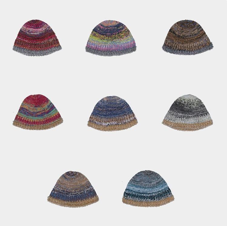 Faux Fur Knit Bucket Hat Product Image