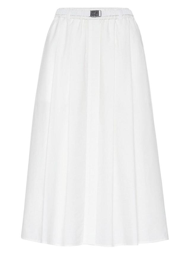 Womens Techno Cotton Poplin Skirt with Shimmering Buckle Product Image