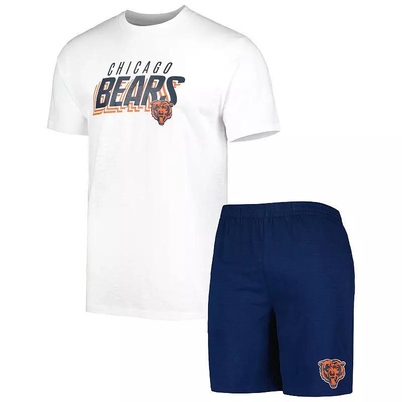 Mens Concepts Sport /White Chicago Bears Downfield T-Shirt & Shorts Sleep Set Blue Product Image