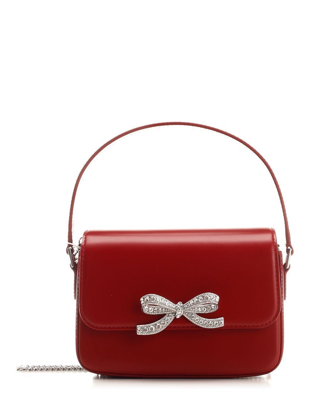 Crystal Bow Handbag In Bordeaux Product Image