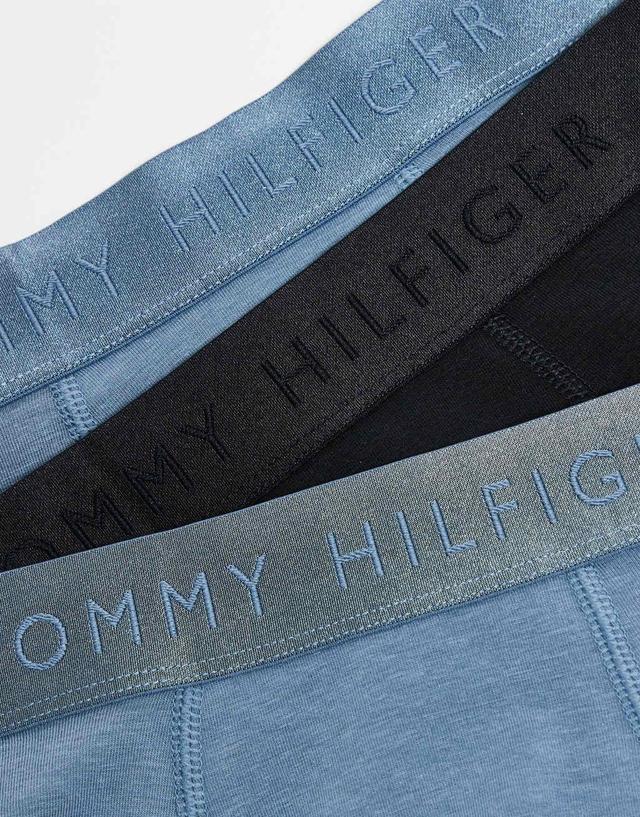 Tommy Hilfiger everyday luxe 3 pack boxer briefs in blue/black Product Image