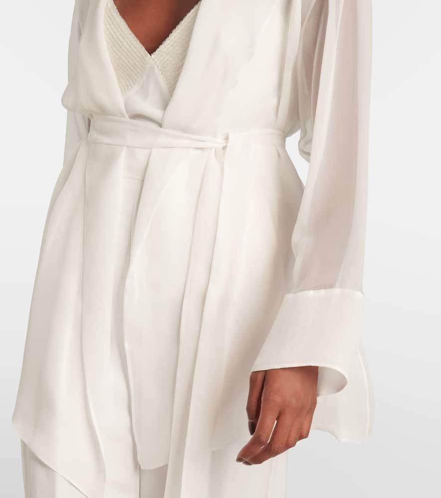 MAX MARA Silk Chiffon Jacket In White Product Image