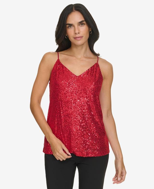 Calvin Klein Womens V-Neck Sequin Camisole Product Image