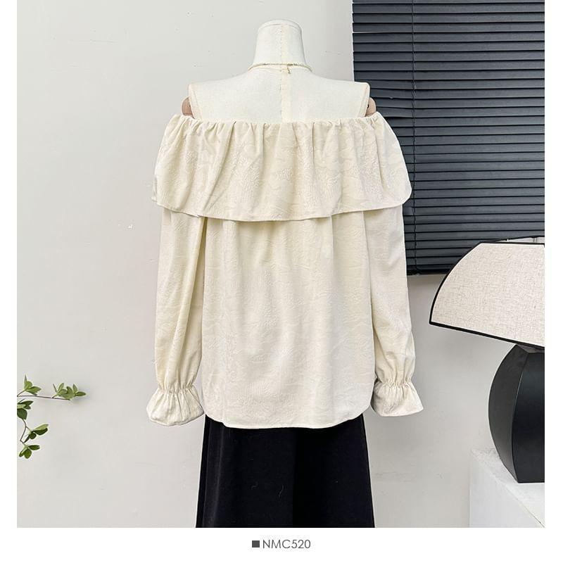 Details Off-Shoulder Slited Loose Blouse Product Image