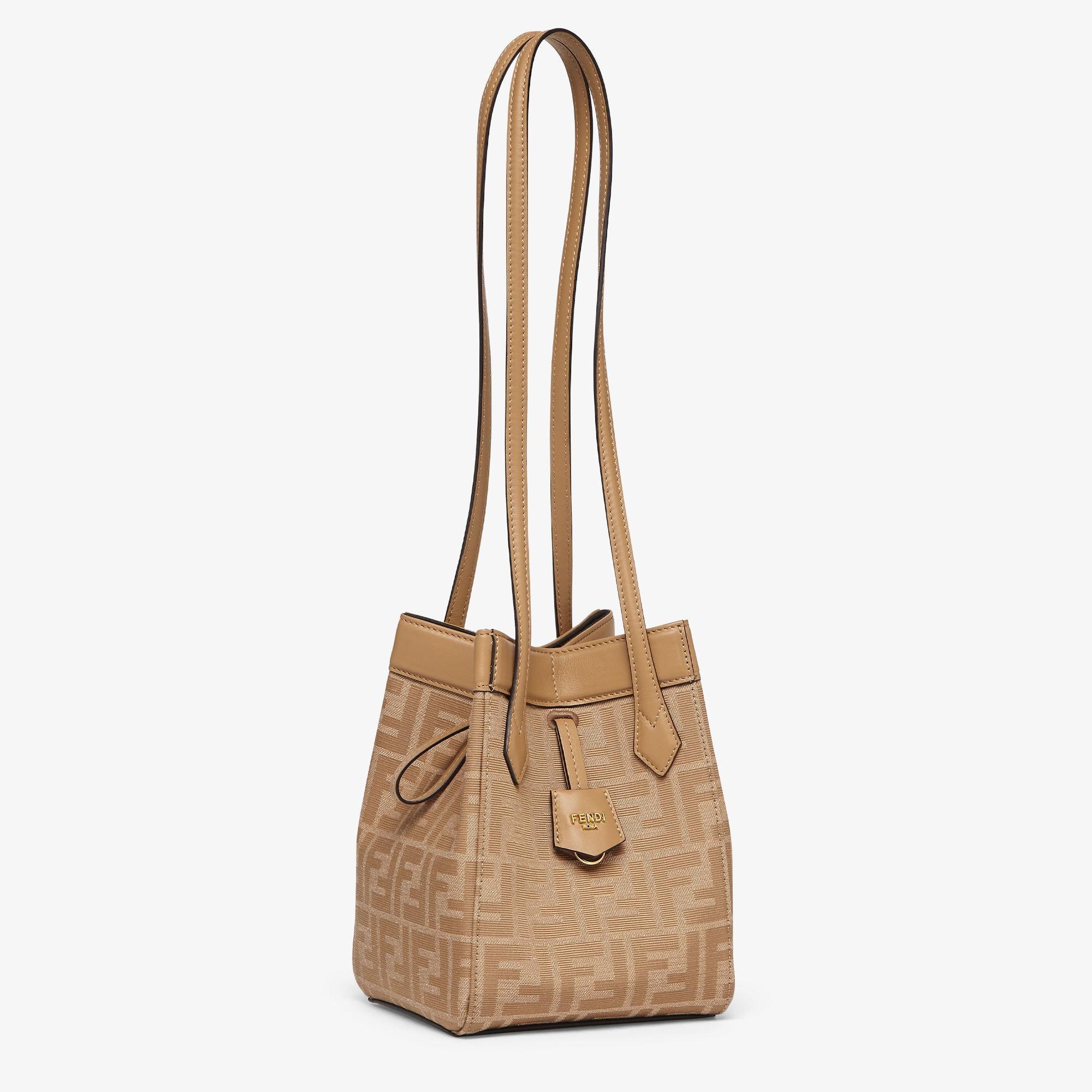 Fendi Origami MiniBeige FF jacquard fabric mini bag that can be transformed Product Image