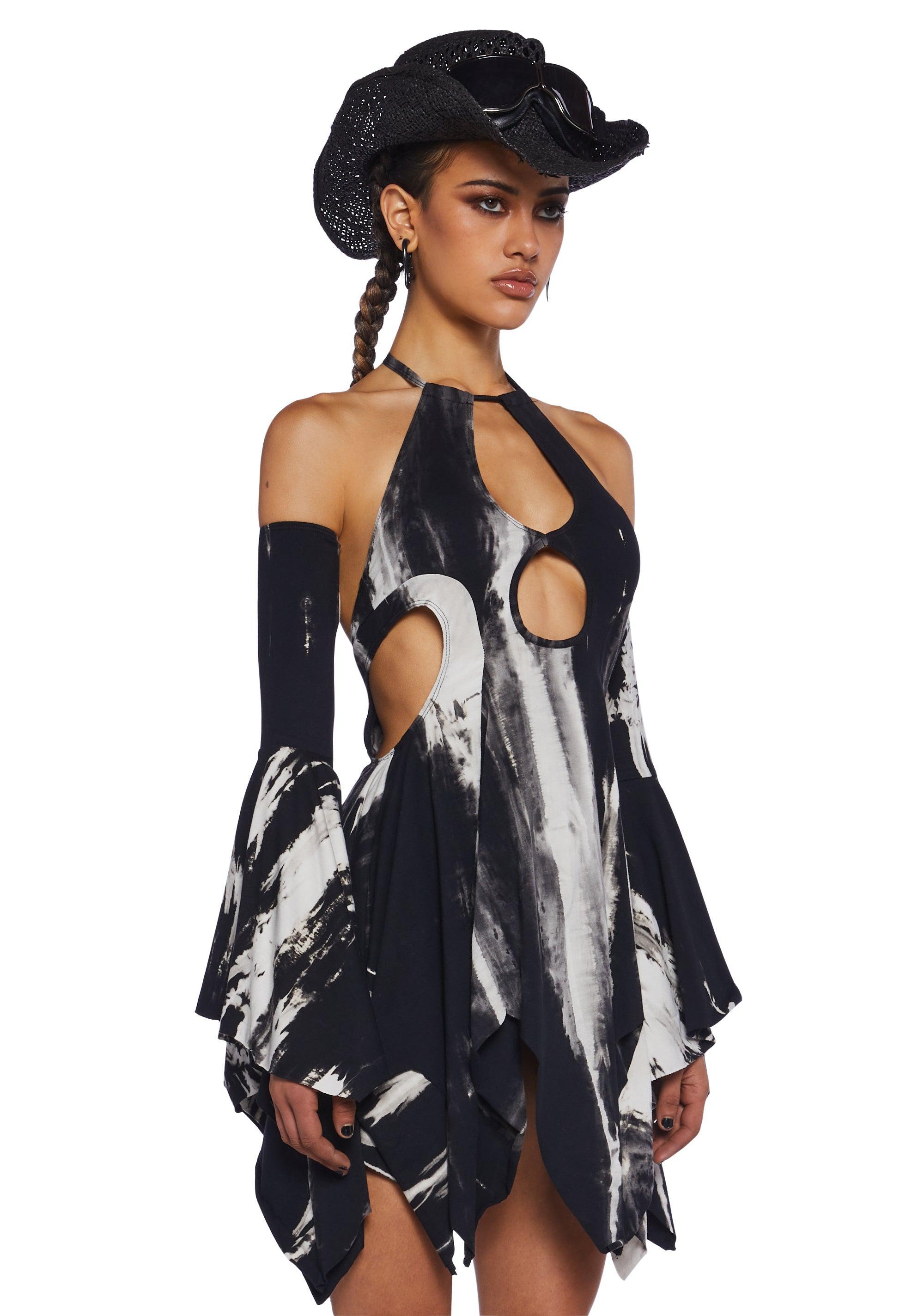 Surreal Mirage Handkerchief Dress - Black/White Male Product Image