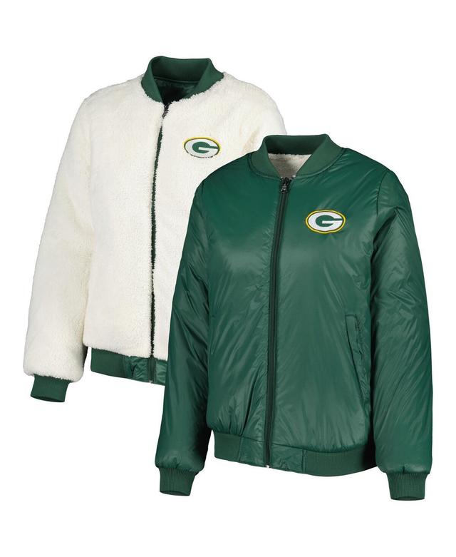 Womens G-III 4Her by Carl Banks Oatmeal/Green Green Bay Packers Switchback Reversible Full-Zip Jacket Product Image