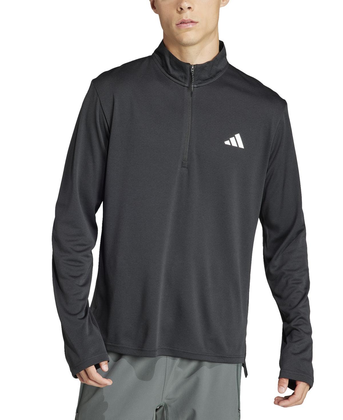 adidas Mens Essentials Training Quarter-Zip Long-Sleeve Top Product Image