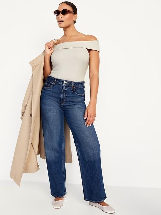 Off-Shoulder Ribbed Top Product Image