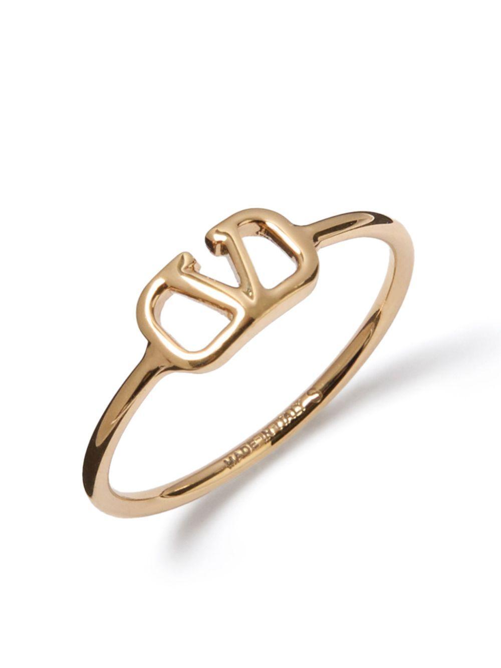 VALENTINO GARAVANI Vlogo Brass Ring In Gold Product Image