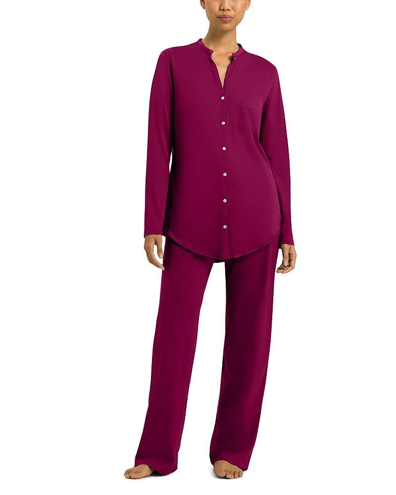 Womens 2-Piece Button-Front Long Pajama Set Product Image