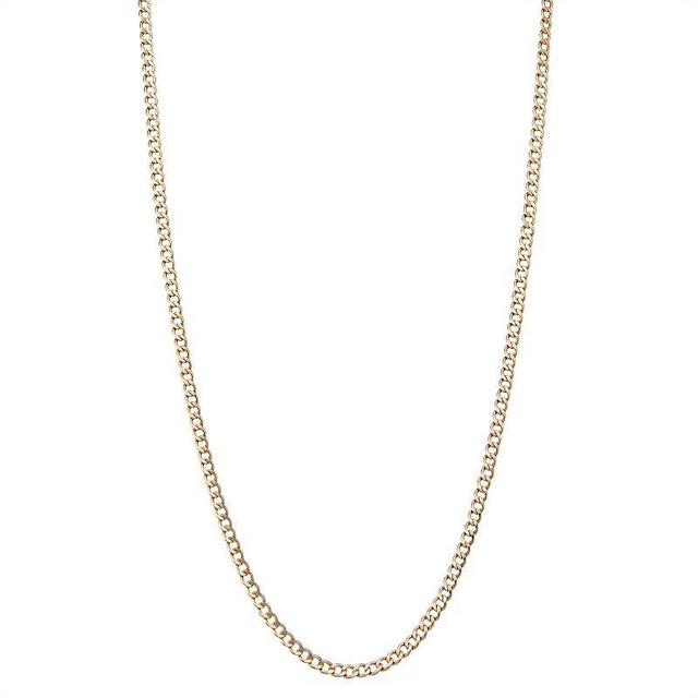 Jordan Blue 10k Gold Curb Chain Necklace, Womens Yellow Product Image