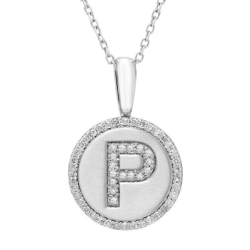 Its Personal Sterling Silver & Diamond Accent Initial Pendant Necklace, Womens Product Image