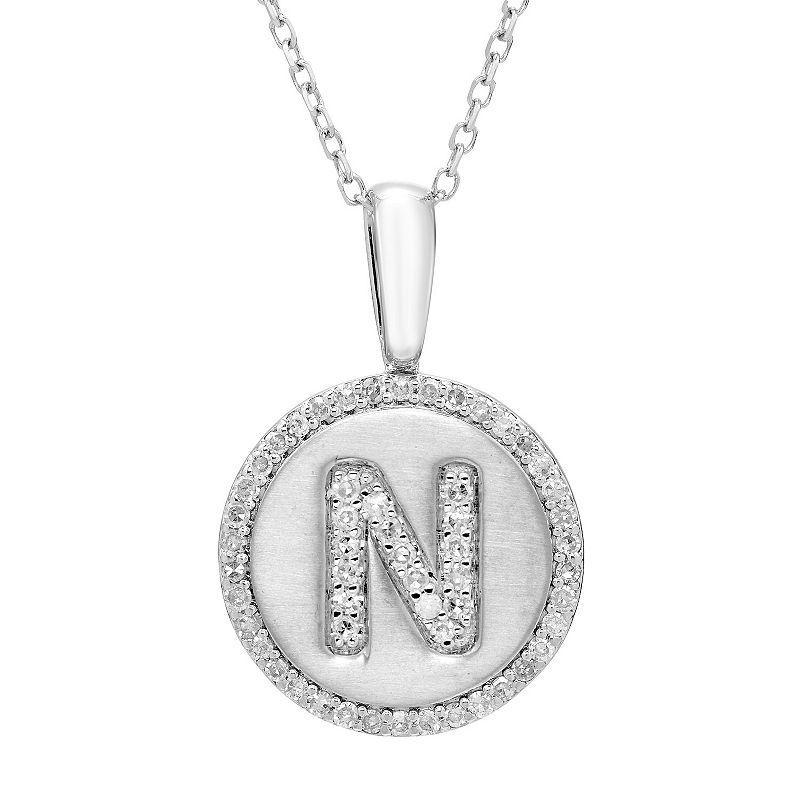 Its Personal Sterling Silver & Diamond Accent Initial Pendant Necklace, Womens Product Image