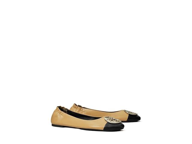 Tory Burch Claire Cap-Toe Ballet (Ginger Shortbread/Perfect Black) Women's Flat Shoes Product Image