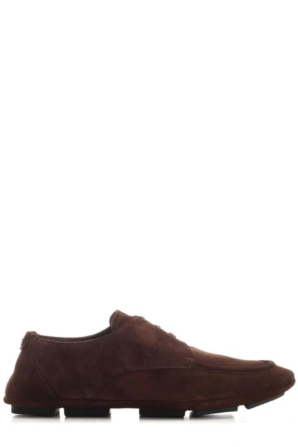 Dg Logo Plaque Lace-up Shoes In Ebano Product Image