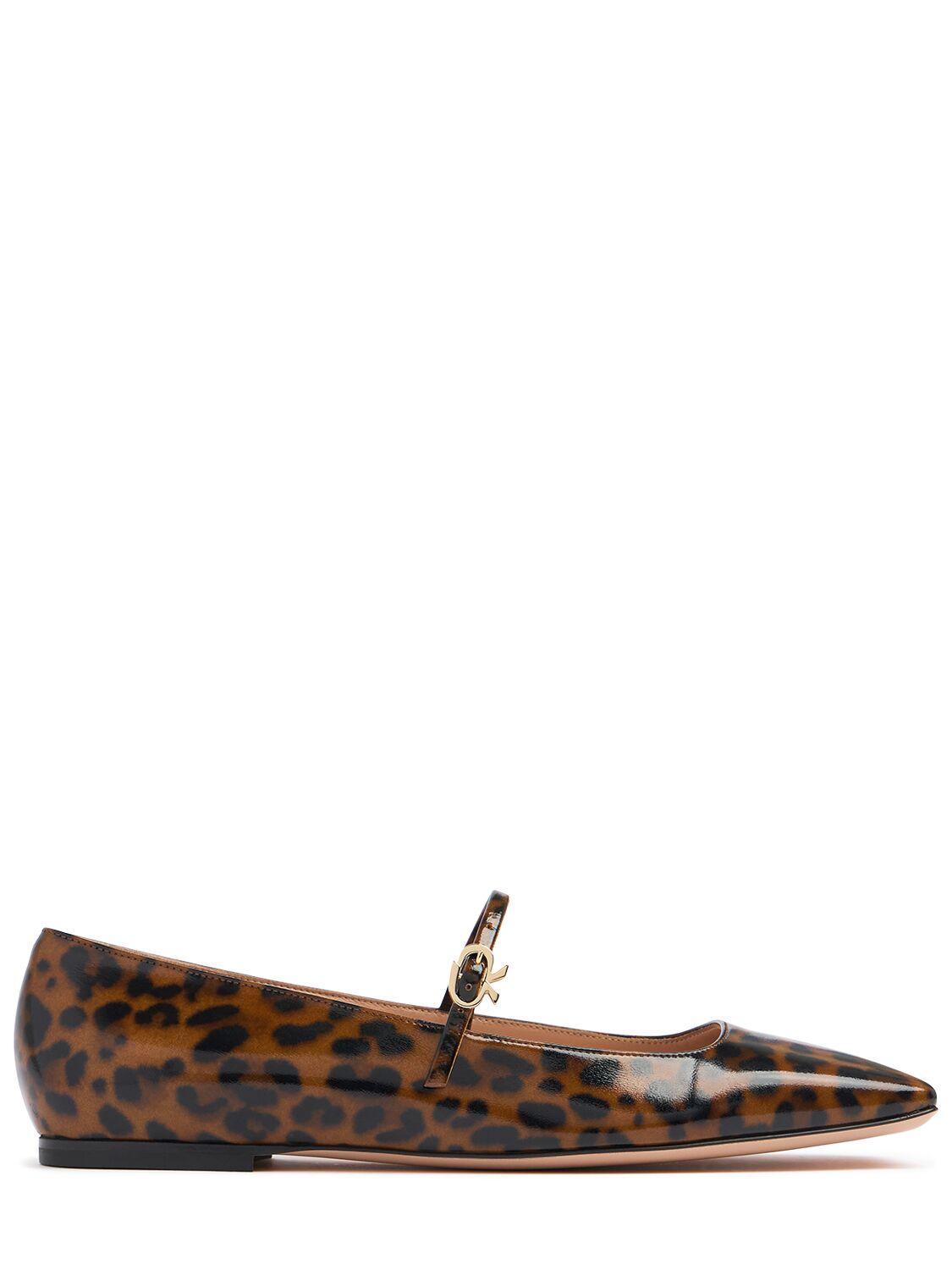 Christina Leopard-print Leather Ballet Flats In Leopard Print Product Image