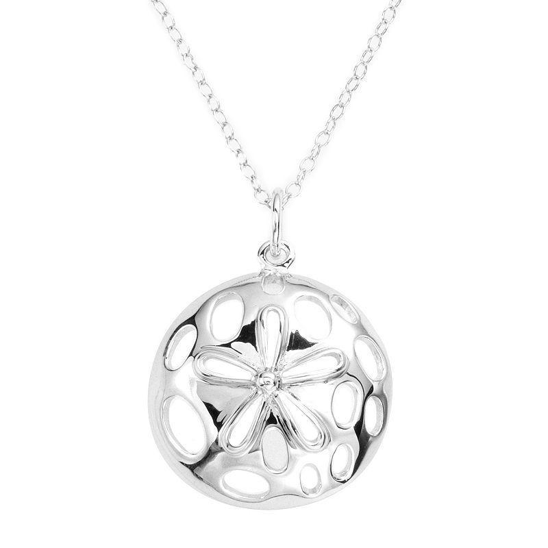 Jewelry for Trees Platinum Over Silver Sand Dollar Pendant, Womens Product Image