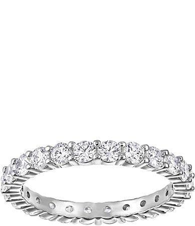 Womens Vittore Swarovski Crystal Round-Cut Rhodium-Plated Ring Product Image